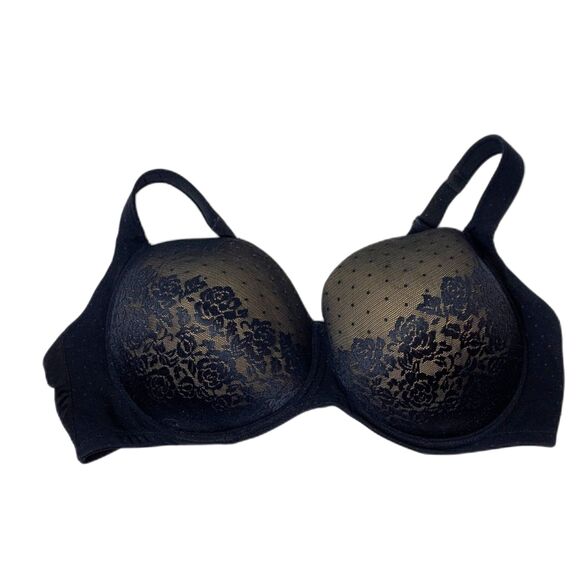 Soma Stunning Support Black Lace Full Coverage Underwire Bra 40DD - Picture 2 of 8
